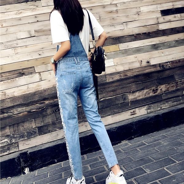 spring summer new diamond hollow out loose denim women fashion streetwear overalls pocket jeans jumpsuits clothes, Black;white
spring summer new diamond hollow out loose denim women fashion streetwear overalls pocket jeans jumpsuits clothes, Black;white