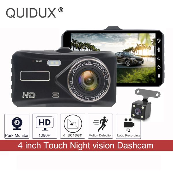 quidux 4" car dvr touch screen dual lens front + rear car dashcam cameras 1080p 170 degree video recorder parking assistance
quidux 4" car dvr touch screen dual lens front + rear car dashcam cameras 1080p 170 degree video recorder parking assistance