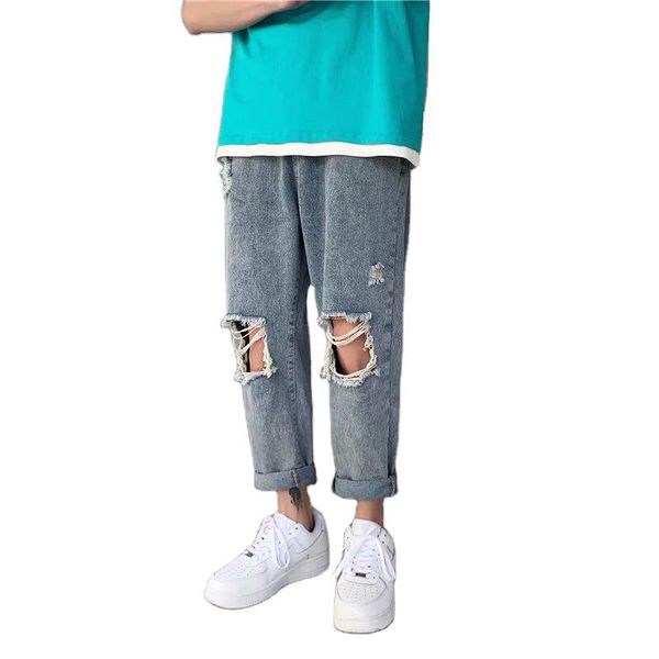 men's jeans spring and summer 2021 fashion ripped trendy loose hip-hop pants beggar ankle length straight wide-leg daddy, Blue
men's jeans spring and summer 2021 fashion ripped trendy loose hip-hop pants beggar ankle length straight wide-leg daddy, Blue