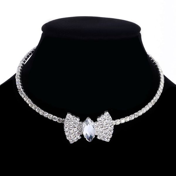 2016 new brand vintage bow statement necklaces fashion jewelry silver plated choker crystal necklaces for women
2016 new brand vintage bow statement necklaces fashion jewelry silver plated choker crystal necklaces for women