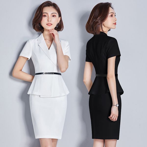 women's suit skirt summer new women's slim suit skirt ladies business two-piece (coat + skirt, White;black
women's suit skirt summer new women's slim suit skirt ladies business two-piece (coat + skirt, White;black