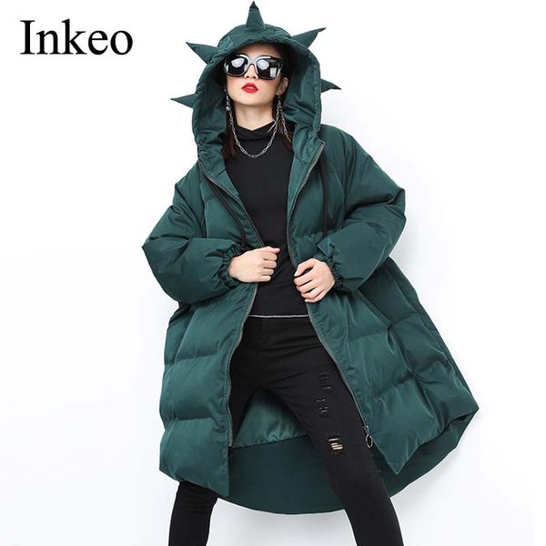 fashion women long warm coat winter 2019 oversized hooded long sleeve female outwear casual irregular jacket green inkeo 9o023, Black
fashion women long warm coat winter 2019 oversized hooded long sleeve female outwear casual irregular jacket green inkeo 9o023, Black