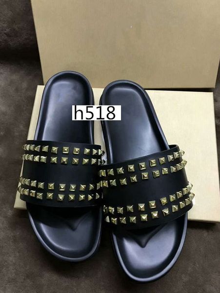 donna studded willow nail slippers designer luxury red bottoms shoes men rivet spikes flat slipperswith boxs, Black 
donna studded willow nail slippers designer luxury red bottoms shoes men rivet spikes flat slipperswith boxs, Black