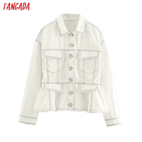 tangada fashion women white denim jackets button pocket long sleeve turn down collar denim jacket coat ladies casual loose 5z03, Black;brown
tangada fashion women white denim jackets button pocket long sleeve turn down collar denim jacket coat ladies casual loose 5z03, Black;brown