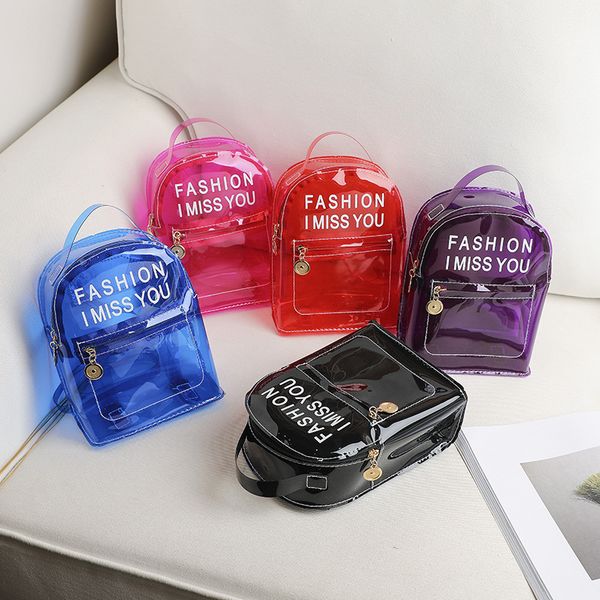 women pvc clear jelly backpack women transparent backpack cute child mini bag pack letter print student small teens school bag
women pvc clear jelly backpack women transparent backpack cute child mini bag pack letter print student small teens school bag