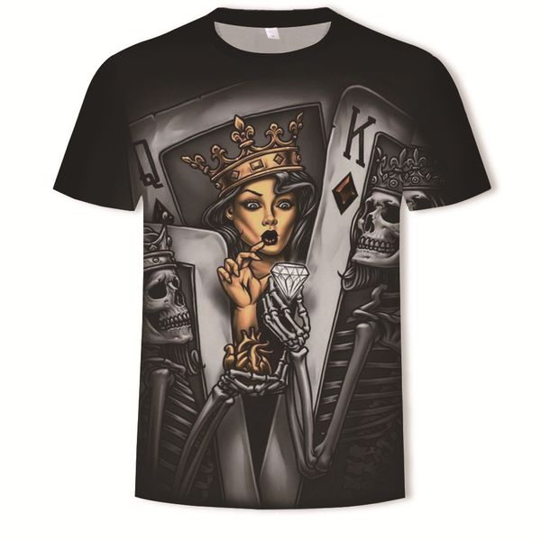 mens designer summer poker queen trend digital printing short-sleeved t-shirt men, White;black
mens designer summer poker queen trend digital printing short-sleeved t-shirt men, White;black