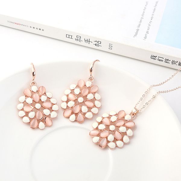 meetvii new pink enamel flower jewelry set for women fashion hollow carving charm earrings necklace party jewelry, Silver
meetvii new pink enamel flower jewelry set for women fashion hollow carving charm earrings necklace party jewelry, Silver
