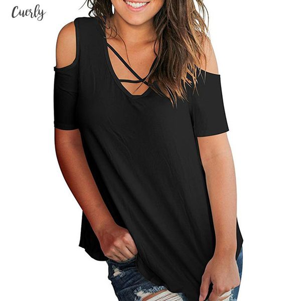women blouses cold crew neck shoulder short sleeve casual cold shoulder tunic loose v neck criss cross blouse shirts, White
women blouses cold crew neck shoulder short sleeve casual cold shoulder tunic loose v neck criss cross blouse shirts, White