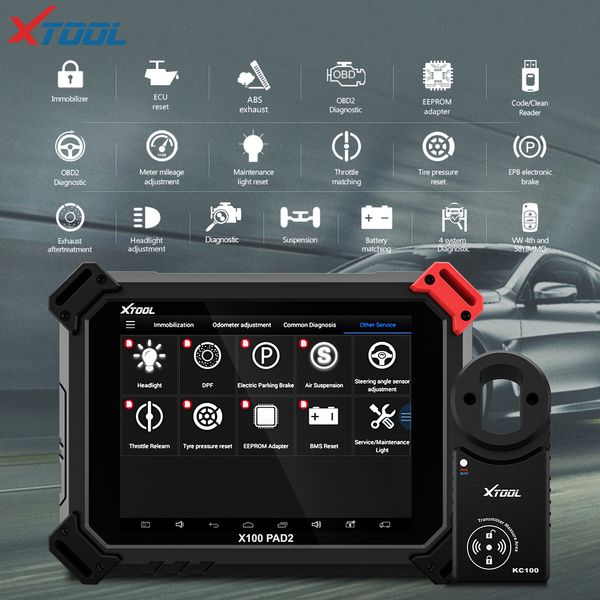

X100 pad2 obd2 diagno tic tool with 4th and 5th immo auto key programmer all pecial function for mo t of the car model