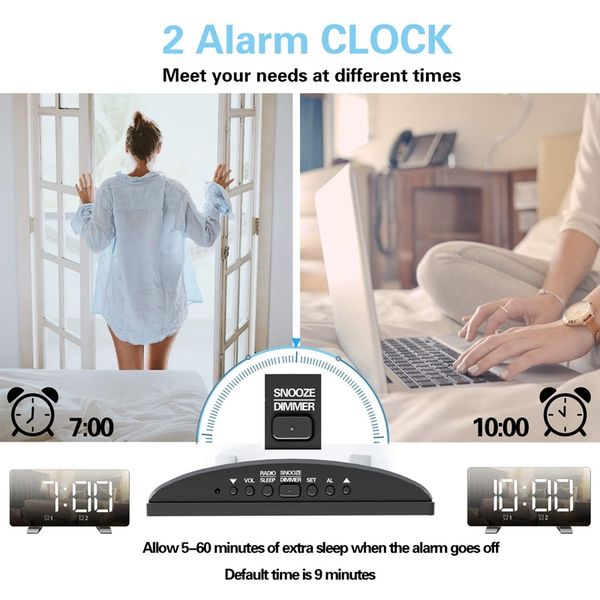 digital alarm clock radio, fm radio alarm clock, usb port for charging, large 6 inch led display with dimmer, snooze, dual alarm other clock
digital alarm clock radio, fm radio alarm clock, usb port for charging, large 6 inch led display with dimmer, snooze, dual alarm other clock