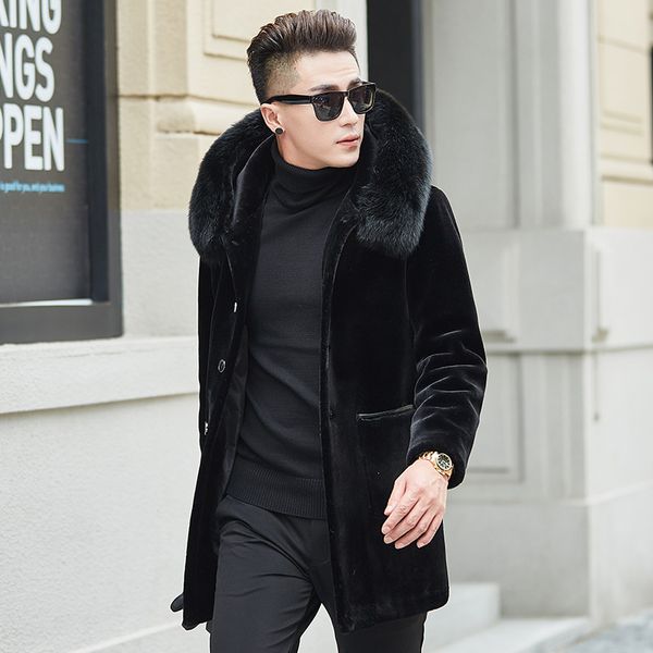 2019 new mens trench coat luxury fur collars warm long coats male single-breasted business casual coat men brand clothing, Tan;black 
2019 new mens trench coat luxury fur collars warm long coats male single-breasted business casual coat men brand clothing, Tan;black