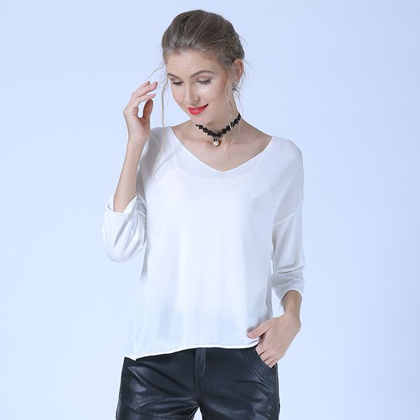 2019 autumn new v-neck crop basic sweater women knitted oversived pull femme pullover comfortable solid three-quarter sleeve, White;black
2019 autumn new v-neck crop basic sweater women knitted oversived pull femme pullover comfortable solid three-quarter sleeve, White;black
