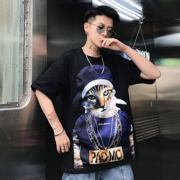 2020 designer summer fashion ins personalized cat patch print men's loose short sleeve t-shirt original night hip-hop couple t-shirt, White;black
2020 designer summer fashion ins personalized cat patch print men's loose short sleeve t-shirt original night hip-hop couple t-shirt, White;black