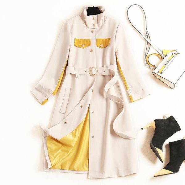 european and american women's autumn winter 2019 new style long sleeve turtleneck contrast color fashion belts trench coat, Tan;black
european and american women's autumn winter 2019 new style long sleeve turtleneck contrast color fashion belts trench coat, Tan;black