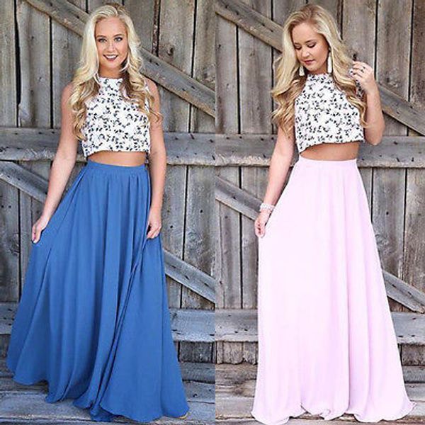2017 new women stretch high waist maxi skater flared pleated long skirt summer boho beach sundress, Black
2017 new women stretch high waist maxi skater flared pleated long skirt summer boho beach sundress, Black