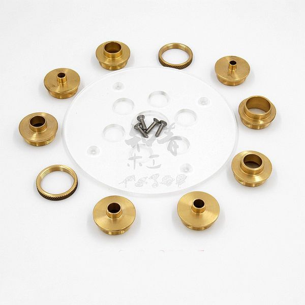 10pcs brass router plate guide bushings + round base bottom plate for woodworking trimming machine router table insert
10pcs brass router plate guide bushings + round base bottom plate for woodworking trimming machine router table insert