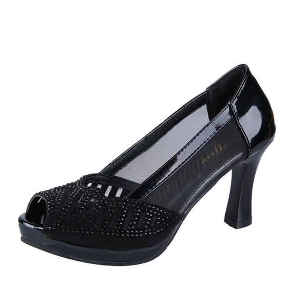 Summer Woman Pumps Bling Open Toe Dress Shoes Slip-On High Heels Hollow Out Women Sandals office Spike Heels Ladies Shoes, Black
Summer Woman Pumps Bling Open Toe Dress Shoes Slip-On High Heels Hollow Out Women Sandals office Spike Heels Ladies Shoes, Black