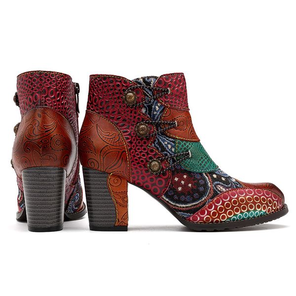 socofy vintage splicing printed ankle for shoes woman genuine leather retro block high heels women boots 2019 new mx200324, Black
socofy vintage splicing printed ankle for shoes woman genuine leather retro block high heels women boots 2019 new mx200324, Black