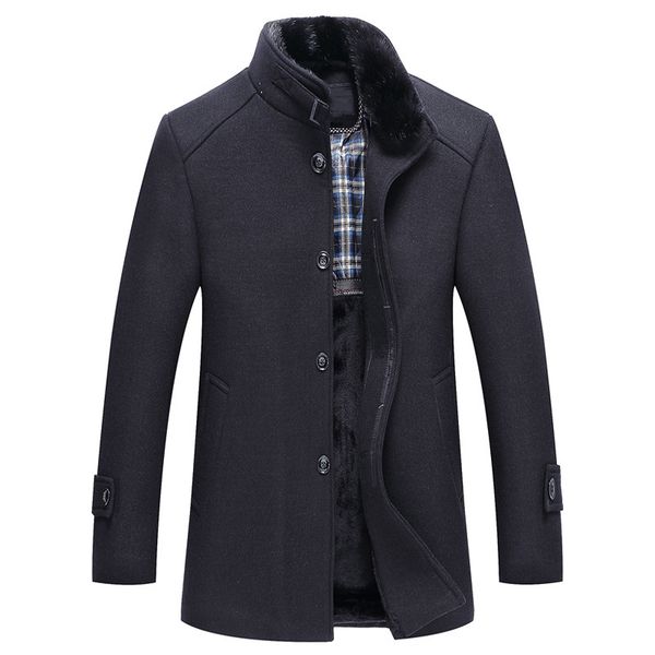 men jackets 2019 autumn winter men's fashion fleece thicker warm woolen jacket coat mens business casual wool outerwear male, Black
men jackets 2019 autumn winter men's fashion fleece thicker warm woolen jacket coat mens business casual wool outerwear male, Black