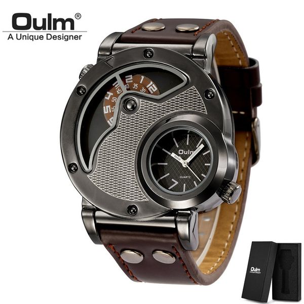 oulm hp9591 casual retro men quartz wristwatch unique two time zone luxury male watch outdoor tourism sport men's watches, Slivery;brown
oulm hp9591 casual retro men quartz wristwatch unique two time zone luxury male watch outdoor tourism sport men's watches, Slivery;brown