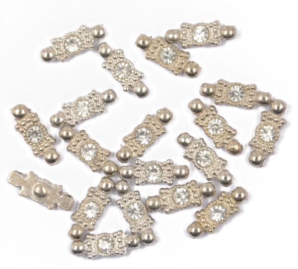 pack of 20 rhinestone 2 hole silver plated spacer bar alloy beads for jewelry making findings
pack of 20 rhinestone 2 hole silver plated spacer bar alloy beads for jewelry making findings