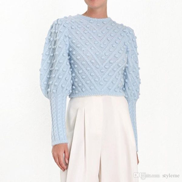 brand designer women wool sweaters 2019 autumn winter fashion style round neck long sleeve pompom pullover crop, White;black
brand designer women wool sweaters 2019 autumn winter fashion style round neck long sleeve pompom pullover crop, White;black