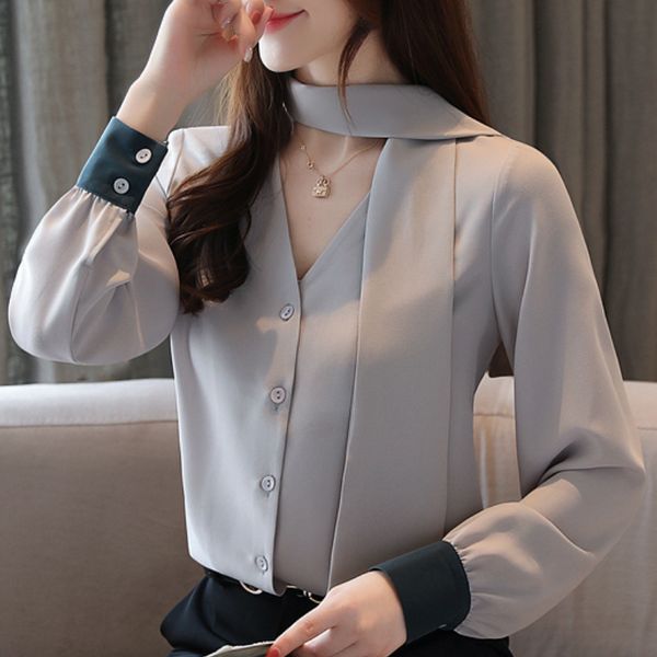 fashion woman blouses v-neck ladies office long sleeve blouse women shirts chiffon women & blouses, White
fashion woman blouses v-neck ladies office long sleeve blouse women shirts chiffon women & blouses, White