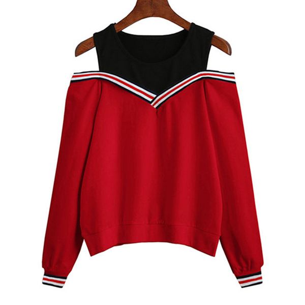 female jumper sweatshirt off shoulder patchwork hoodies autumn winter crew neck pullovers tracksuit ladies, Black
female jumper sweatshirt off shoulder patchwork hoodies autumn winter crew neck pullovers tracksuit ladies, Black