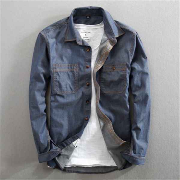 men's casual shirts denim shirt men loose blue jeans male 2021 spring single breasted long sleeve plus size s-3xl rm80001, White;black
men's casual shirts denim shirt men loose blue jeans male 2021 spring single breasted long sleeve plus size s-3xl rm80001, White;black