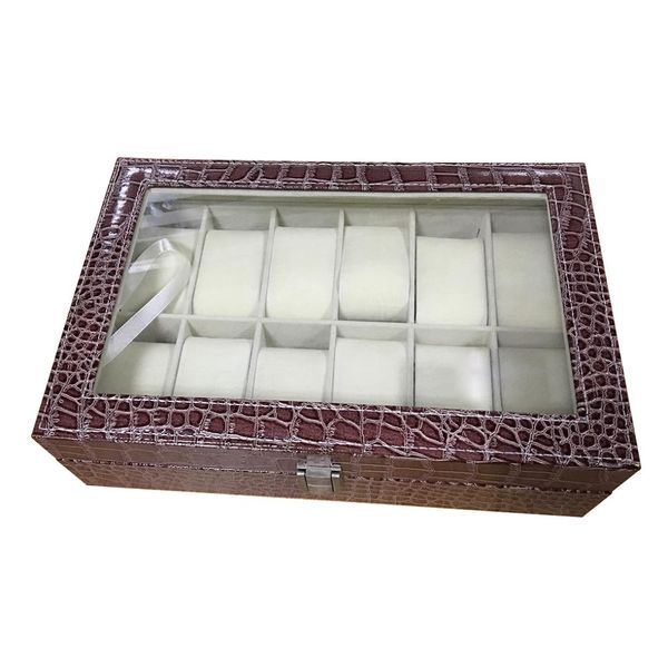 faux leather watch case storage display box organiser jewelery glass size:12 grid crocodile brown, Black;blue
faux leather watch case storage display box organiser jewelery glass size:12 grid crocodile brown, Black;blue