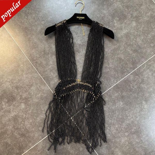 vest coat for womoen 2020 spring and summer new pearl decorative tassel heavy ethnic vest female, Black;white
vest coat for womoen 2020 spring and summer new pearl decorative tassel heavy ethnic vest female, Black;white