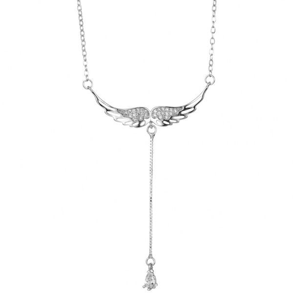 korean women fashion jewelry crystal angel wings pendant necklace tassel feather choker necklaces female simple clavicle chain, Silver
korean women fashion jewelry crystal angel wings pendant necklace tassel feather choker necklaces female simple clavicle chain, Silver