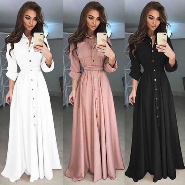 fashion women cardigan pocket long sleeve dress buttons down roll up long shirt dresses casual dress robe femme vestido plus 5xl, White
fashion women cardigan pocket long sleeve dress buttons down roll up long shirt dresses casual dress robe femme vestido plus 5xl, White