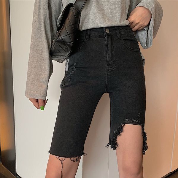 ladies short jeans feminino summer denim shorts ripped high waist high elasticity straight boody shorts spodenki damskie, White;black
ladies short jeans feminino summer denim shorts ripped high waist high elasticity straight boody shorts spodenki damskie, White;black