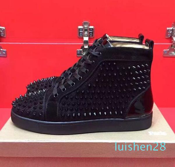 wholesalered bottom high women,men shoes spikes sneakers shoes,luxury designer rivets flat walking shoes,dress party wedding 35-46 l28, Black
wholesalered bottom high women,men shoes spikes sneakers shoes,luxury designer rivets flat walking shoes,dress party wedding 35-46 l28, Black