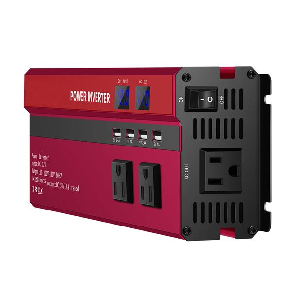 4000w/5000w solar car power inverter led dc12/24v to ac110/220v sine wave converter 4 usb interfaces
4000w/5000w solar car power inverter led dc12/24v to ac110/220v sine wave converter 4 usb interfaces