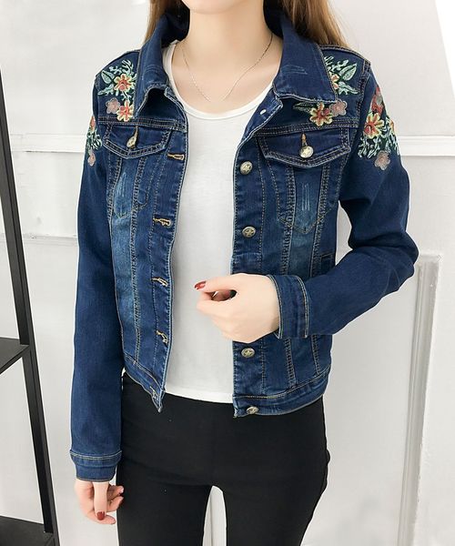 classic flower embroidery jacket loose slim jeans jacket women autumn spring denim girl short coat, Black;brown
classic flower embroidery jacket loose slim jeans jacket women autumn spring denim girl short coat, Black;brown