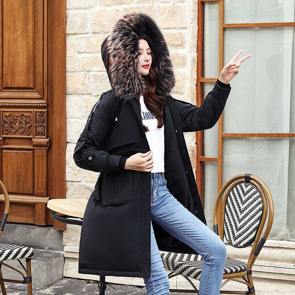 long down jacket ladies winter down coats fur hoodies faux fur jackets snow down parkas thickening warm outerwear overcoat windbreakers, Black
long down jacket ladies winter down coats fur hoodies faux fur jackets snow down parkas thickening warm outerwear overcoat windbreakers, Black