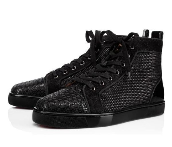 2018 italian red bottom high-sneakers orlato men's flat black patent leather with fishnet glitter walking shoes outdoor footwear c17
2018 italian red bottom high-sneakers orlato men's flat black patent leather with fishnet glitter walking shoes outdoor footwear c17