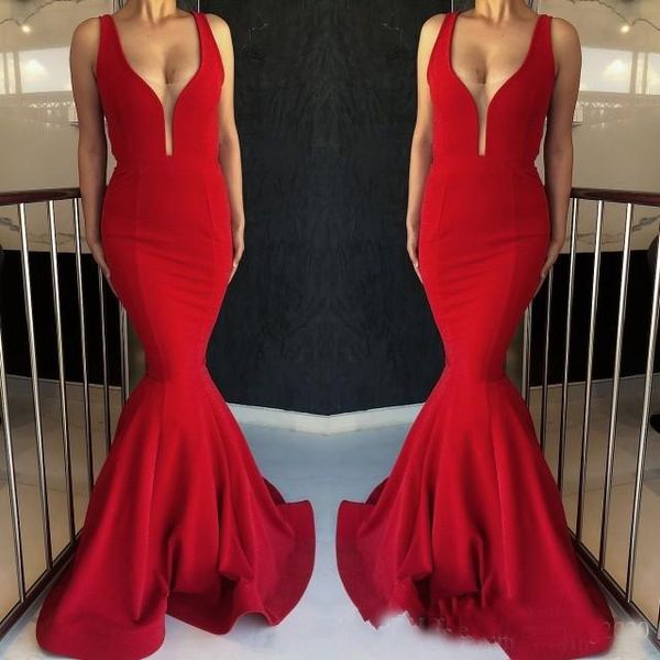 Gorgeous Red Mermaid Evening Dresses 2019 Long Prom Gowns On Sale Glamorous False Perspective Deep V Sweep Train Pageant Party Dresses
Gorgeous Red Mermaid Evening Dresses 2019 Long Prom Gowns On Sale Glamorous False Perspective Deep V Sweep Train Pageant Party Dresses