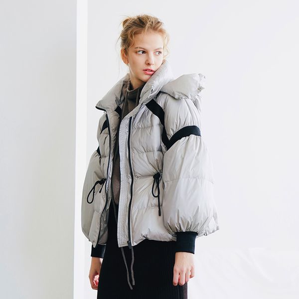 hat detachable 90% white duck down jacket 2019 new women's short lantern sleeve drawstring waist down jacket 394002, Black
hat detachable 90% white duck down jacket 2019 new women's short lantern sleeve drawstring waist down jacket 394002, Black