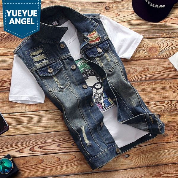 mens spring autumn jacket 2019 fashion male denim vests distressed sleeveless slim fit men waistcoat streetwear casual jean vest, Black;white
mens spring autumn jacket 2019 fashion male denim vests distressed sleeveless slim fit men waistcoat streetwear casual jean vest, Black;white