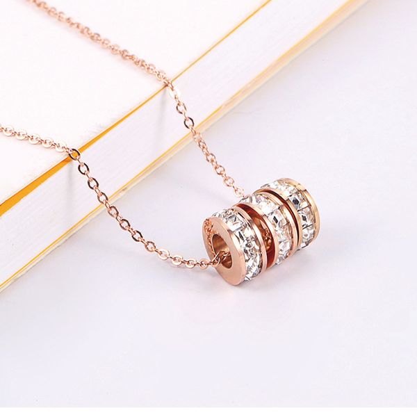 three circles pendant necklace rose gold color stainless steel chains cubic zirconia power necklace for women wedding jewelry, Silver
three circles pendant necklace rose gold color stainless steel chains cubic zirconia power necklace for women wedding jewelry, Silver