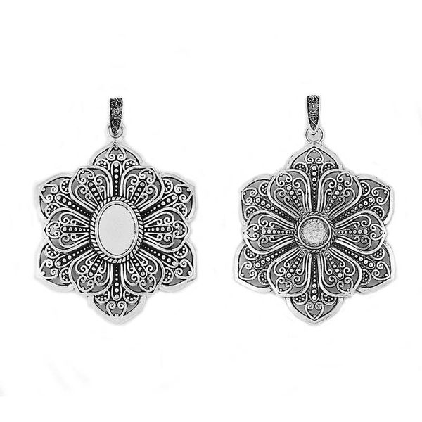 4pcs antique silver large filigree flower charms pendants round/oval blank cameo cabochon base setting, diy necklace jewelry
4pcs antique silver large filigree flower charms pendants round/oval blank cameo cabochon base setting, diy necklace jewelry