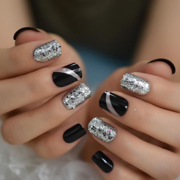 false nails 24pcs short squoval glitter line black mixed design nail art tip wholesale full cover gels cute, Red;gold
false nails 24pcs short squoval glitter line black mixed design nail art tip wholesale full cover gels cute, Red;gold