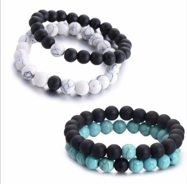 2pcs/set couples distance bracelet classic natural stone blue green white black beaded bracelets for men women friend, Golden;silver
2pcs/set couples distance bracelet classic natural stone blue green white black beaded bracelets for men women friend, Golden;silver