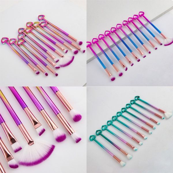 10 pcs colorful tricolor gradient cosmetic brush set heart shape handle makeup brushes beauty makeup tools
10 pcs colorful tricolor gradient cosmetic brush set heart shape handle makeup brushes beauty makeup tools