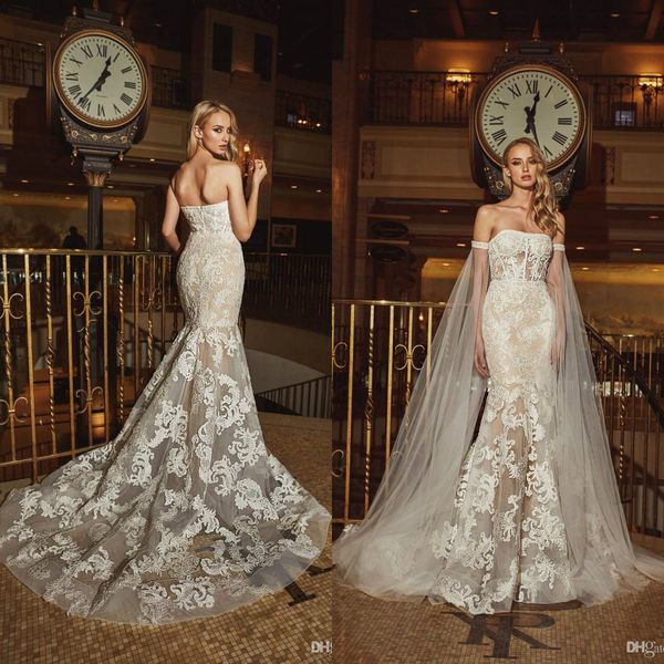 calla blanche 2020 mermaid wedding dresses with tulle long sleeves strapless lace bridal gowns backless formal beach wedding dress plus size, White
calla blanche 2020 mermaid wedding dresses with tulle long sleeves strapless lace bridal gowns backless formal beach wedding dress plus size, White