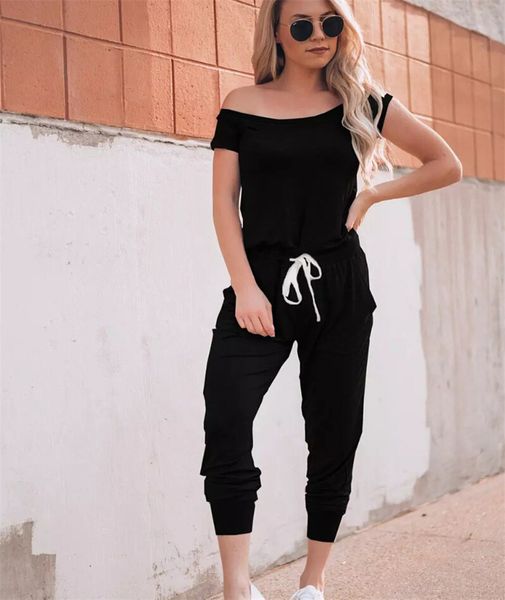 macacão fashion women off shoulder short sleeve playsuit ladies casual long jumpsuit solid trousers, Black;white
macacão fashion women off shoulder short sleeve playsuit ladies casual long jumpsuit solid trousers, Black;white