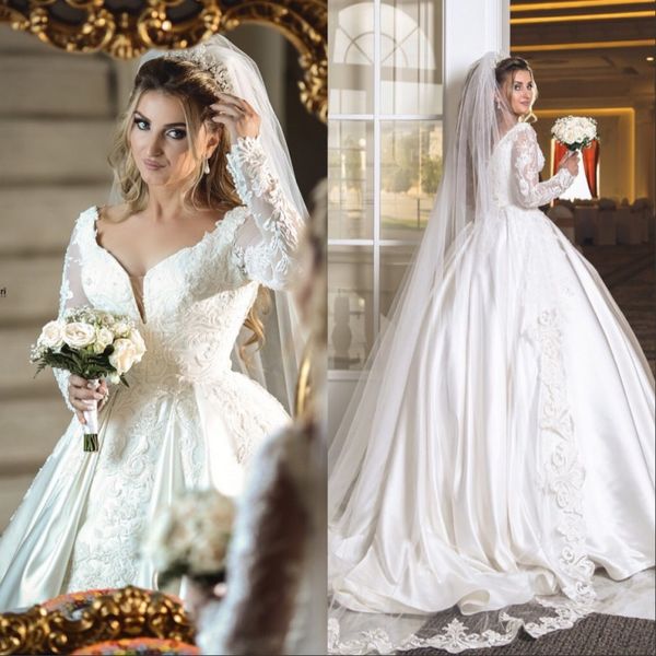 arabic ball gown wedding dresses 2020 long sleeves sweep train appliques beads crystal chapel garden country bridal gowns, White
arabic ball gown wedding dresses 2020 long sleeves sweep train appliques beads crystal chapel garden country bridal gowns, White